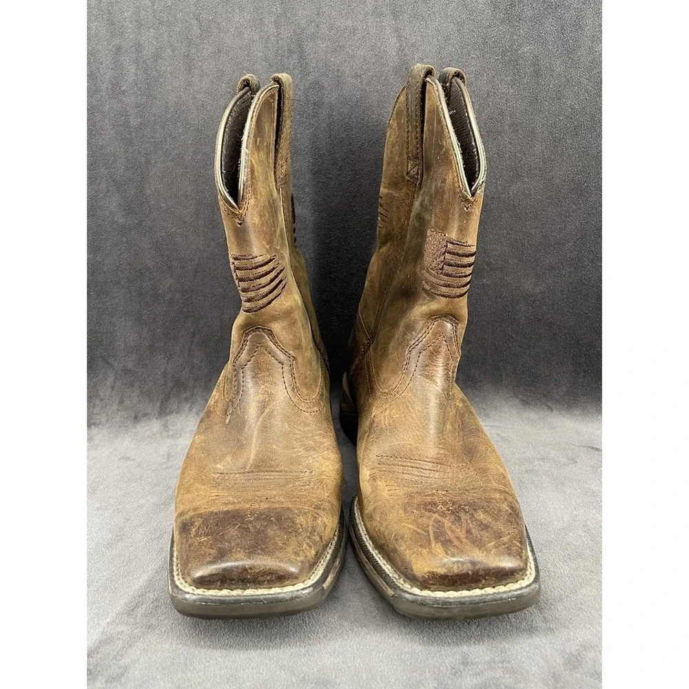 Ariat Youth WorkHog Pull On Western Work Boots Brown Leather US 3 EUR 34